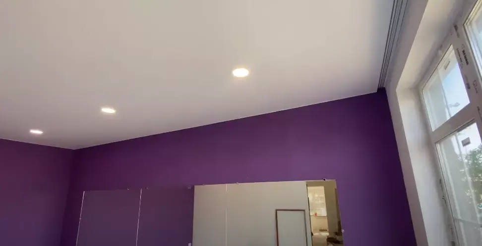 Натяжной потолок Polyplast для гостиной — Архангельск, Ленинградский проспект, 390, фото 1